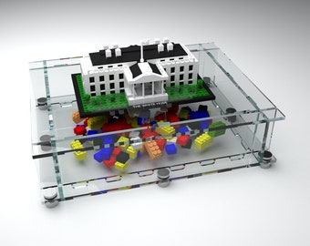 Premium Interlocking Acrylic Display Case for Lego Sets, Action Figures, Collectibles, Showcase Home Storage, Organizing Case 12x9x3