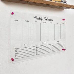 Personalized Acrylic Wall Scheduler | Dry erase acrylic planner schedule for home and office AC01-012B