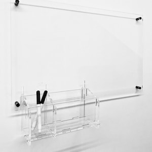 Clear Acrylic Dry Erase Board: Home Office Decor with Pen Holder