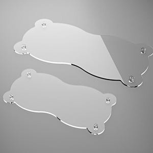 Premium Display Riser Clear Acrylic Tray Large & Small size with Decorative Aluminum Standoff. Home Decor | Gift for Him | Premium Stands