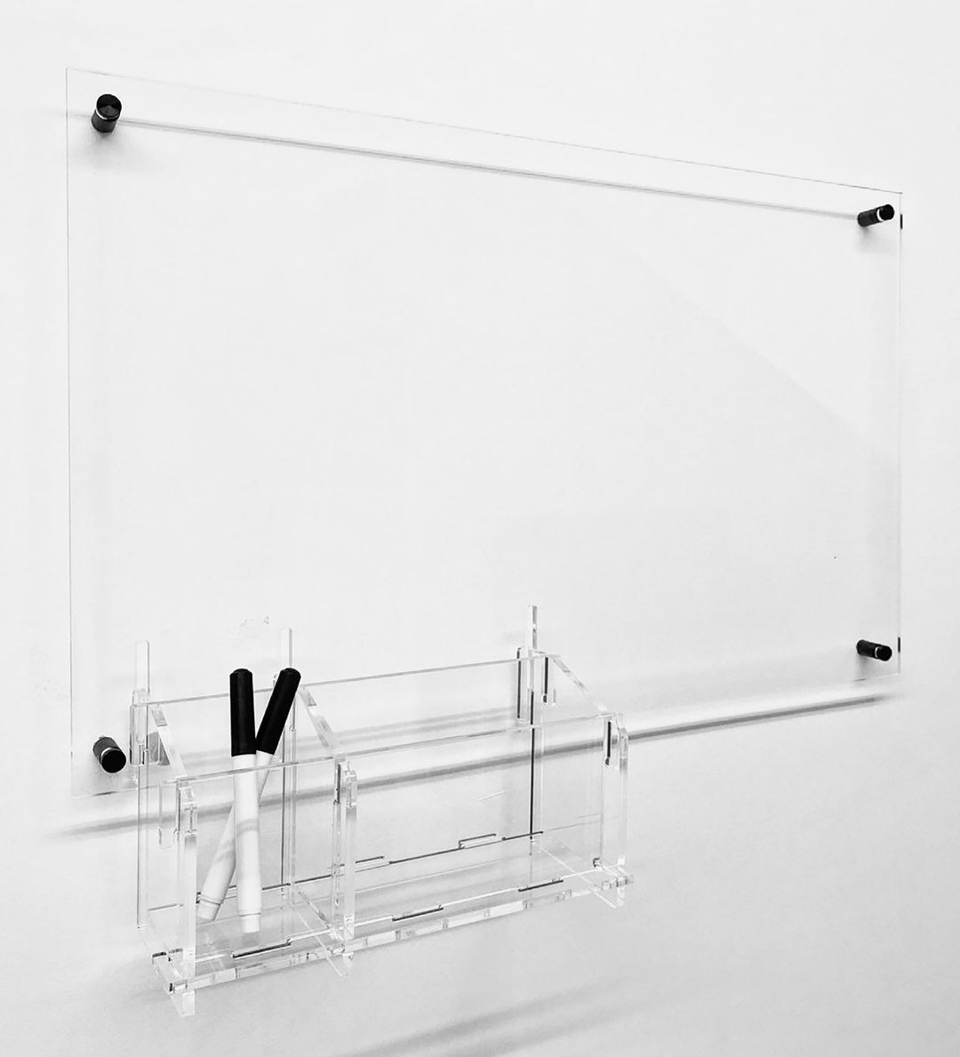 Blank Acrylic Dry Erase Board With Pen & Accessories Holder Home Office