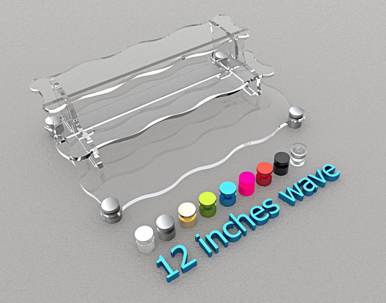 Sleeking looking WAVE design acrylic display stand. Make your products stand out.
