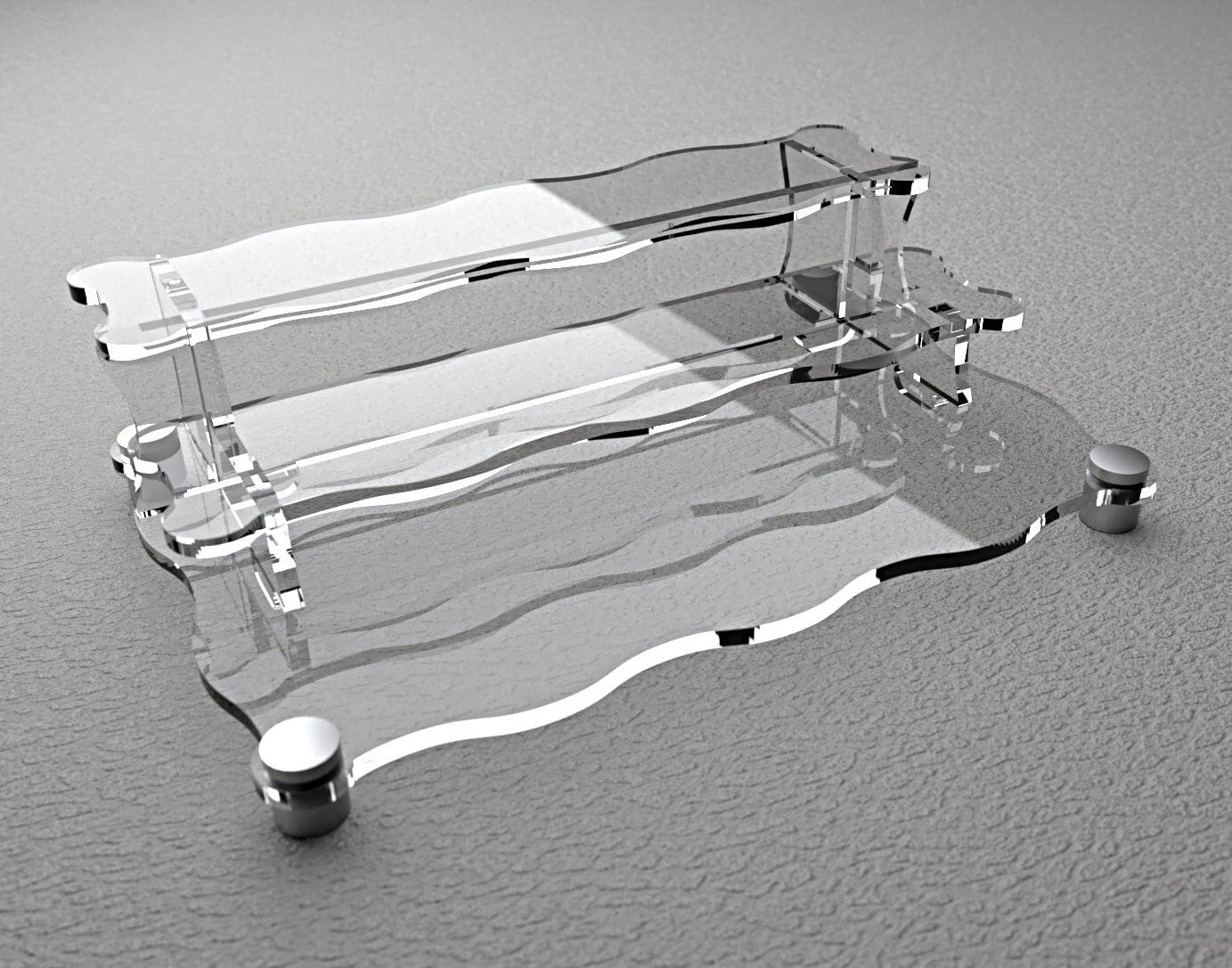12" Elegant Display Stand - 3-Tier Premium Quality Acrylic Organizer for Cosmetics, Fragrance & Desk. Lower Shelf Version.