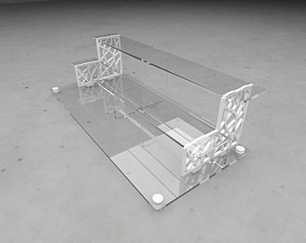 Acrylic Display Stand: 3-Tier Desk Organizer with Custom Ends