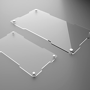 Clear Acrylic Display Riser with Aluminum Standoffs