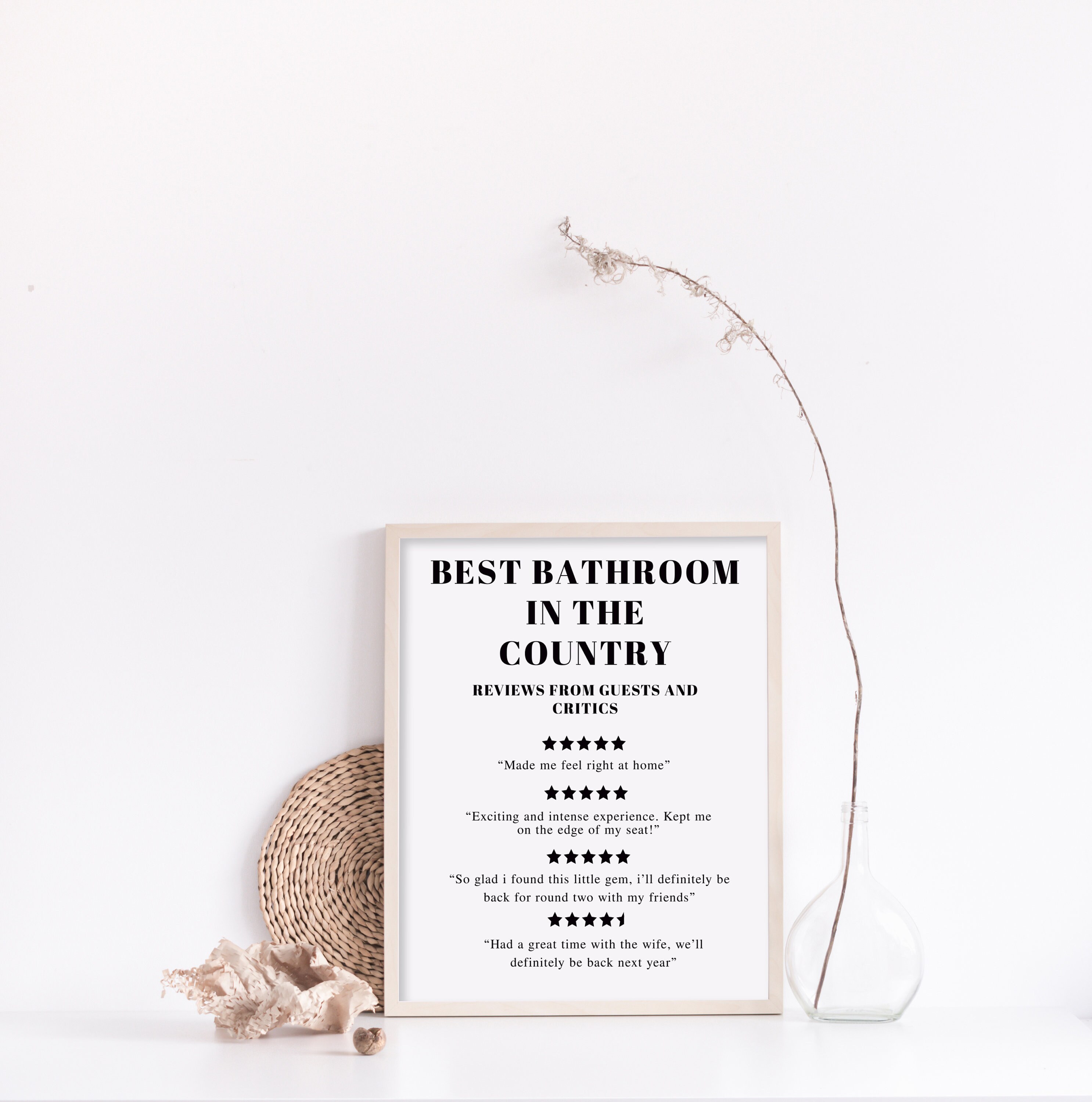 Funny Bathroom Reviews Bathroom Wall Decor Home Wall Decor Etsy UK