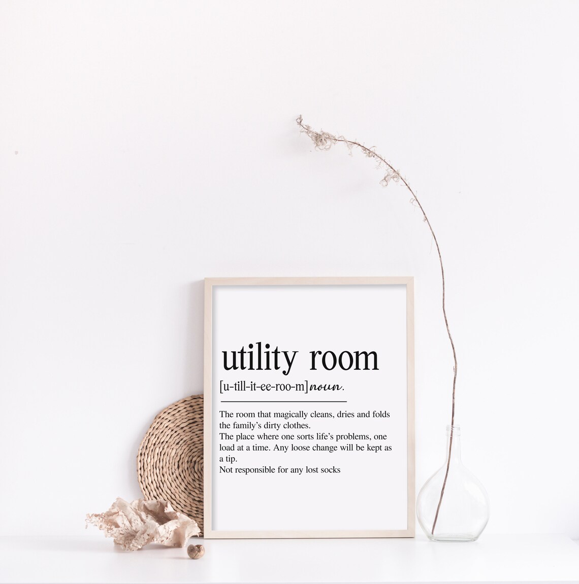 Utility Room Print Utility Room Definition Sign Home Wall Etsy UK