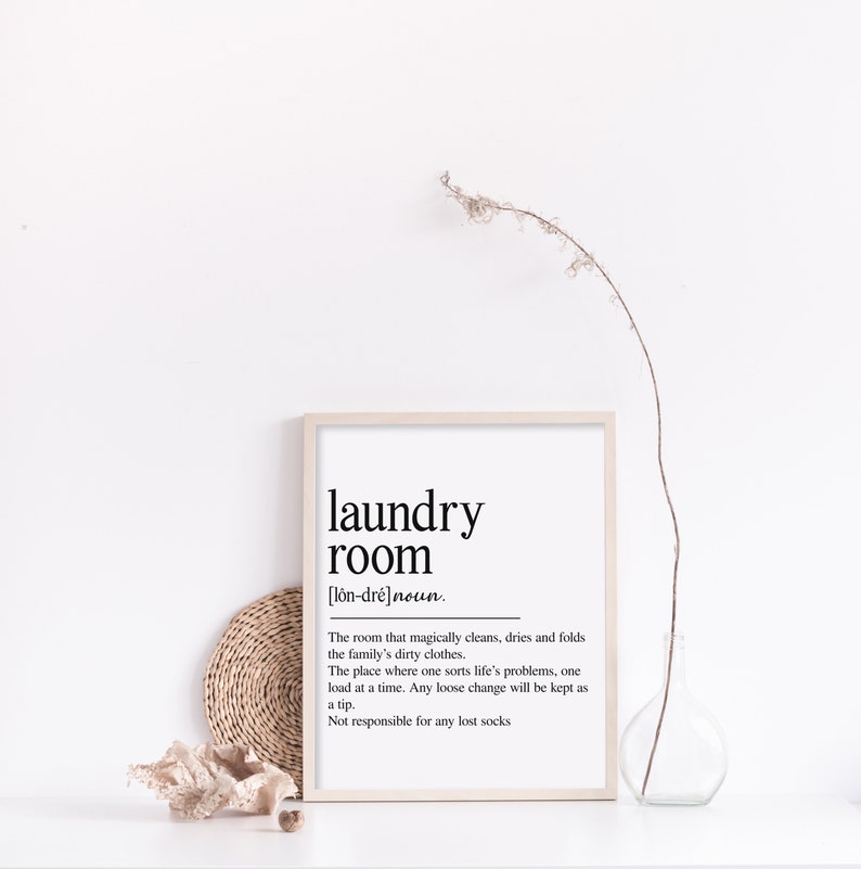 Laundry Room Definition Funny Laundry Washing Prints Utility Etsy