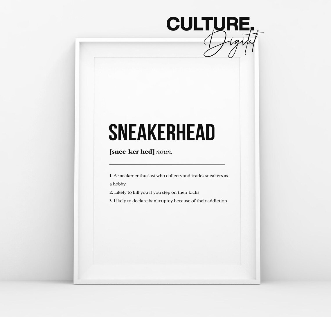 Sneakerhead Definition Poster Print Sneakers Posters High Etsy