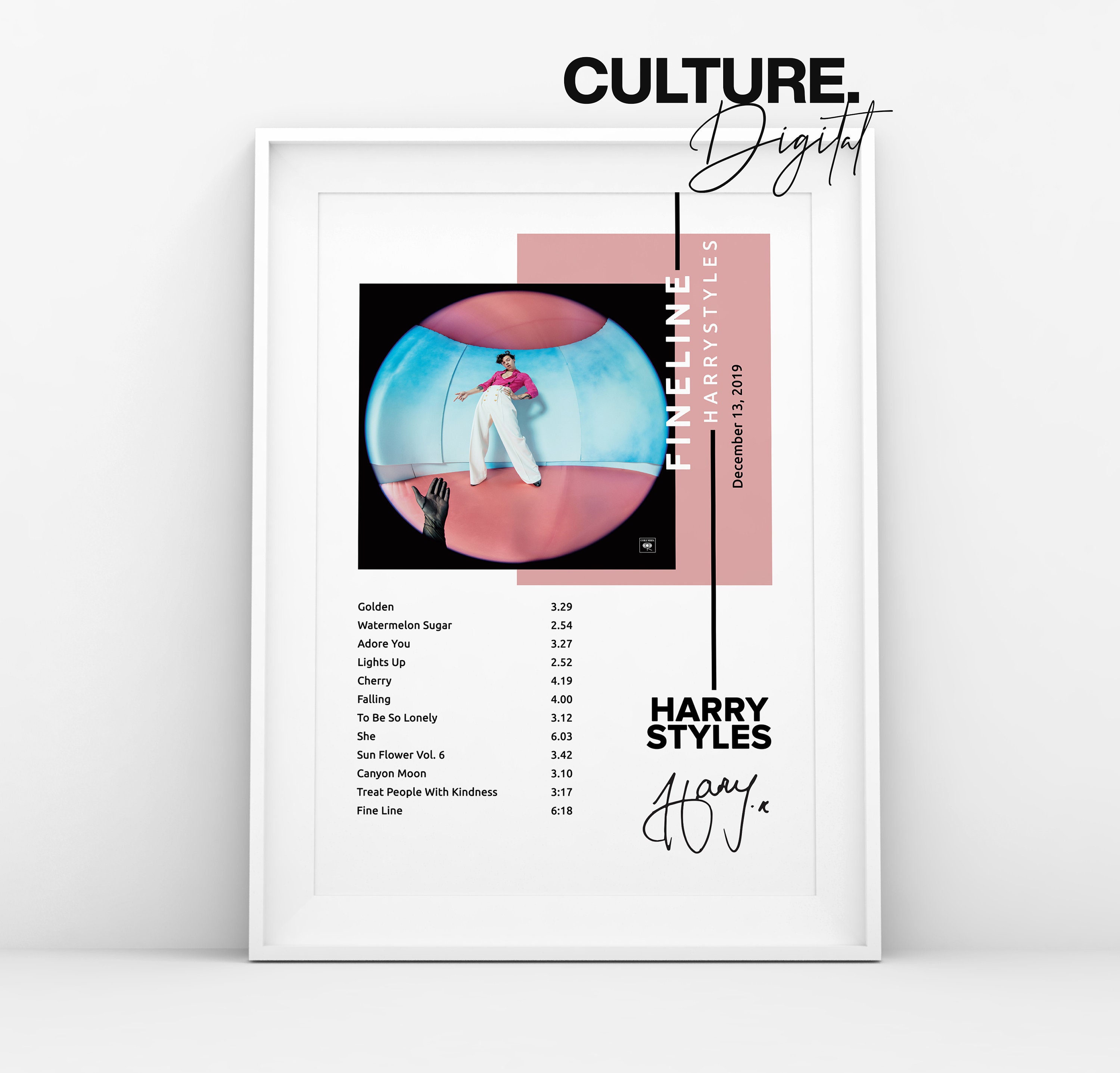 Fine Line Album Cover Poster Print Spotify Album Poster Etsy