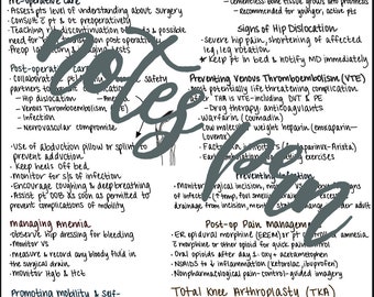 Note infermieristiche-sostituzione congiunta totale