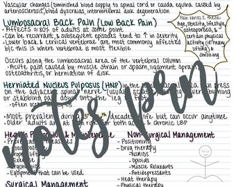Nursing notes-back pain