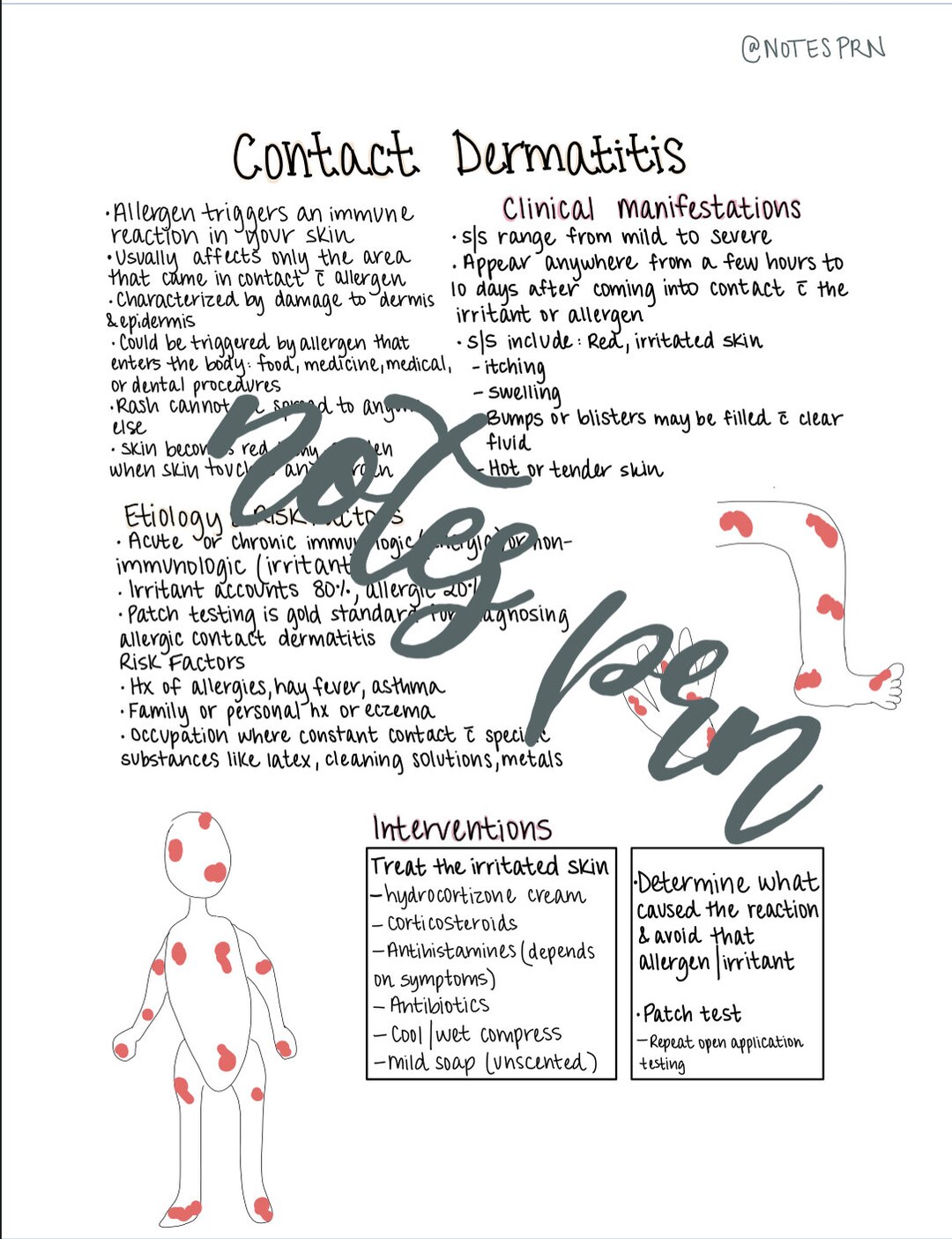 Nursing Notescontact Dermatitis Etsy