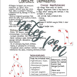 Nursing notes-contact dermatitis