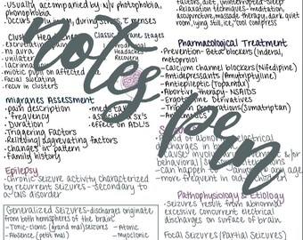 Nursing notes-migraines and seizures