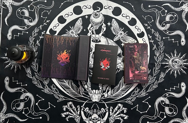 Cyberpunk 2077 Tarot Cards,cyberpunk Phantom Liberty Tarot Cards,gold