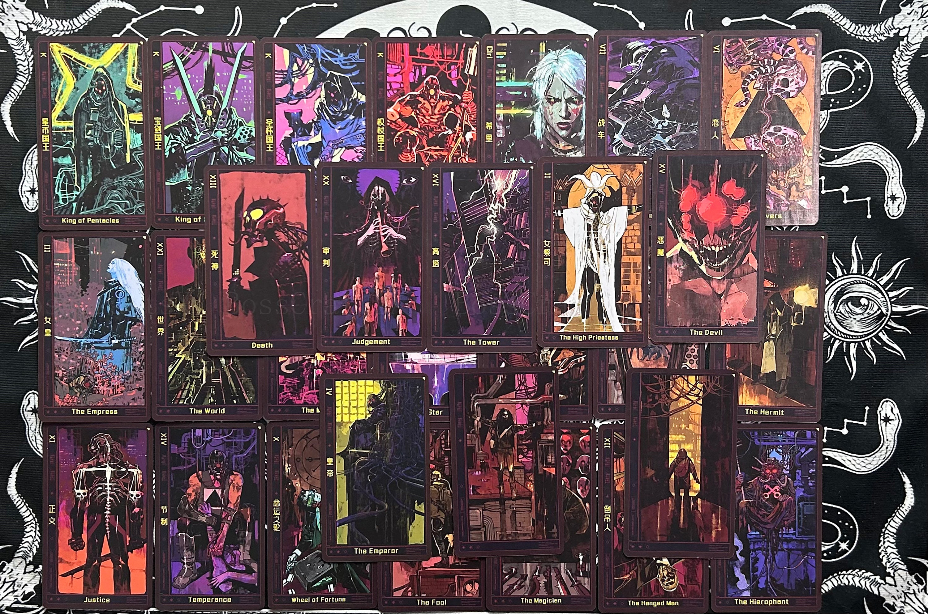 Cyberpunk 2077 Tarot Cards,cyberpunk Phantom Liberty Tarot Cards,purple ...