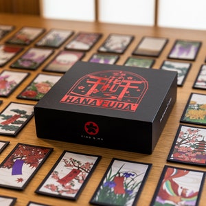 Sakuragi Hanafuda Board game cards-48 Cards-Handmade Framed Cards-Japanese and Korean board games-Gift for her-Birthday gift