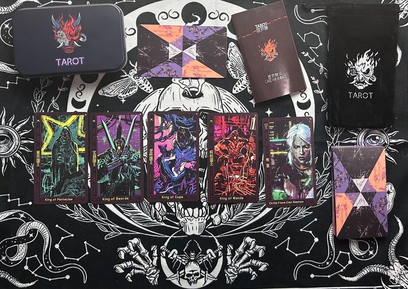 Cyberpunk Tarot Cards,cyberpunk Phantom Liberty Tarot Cards,purple