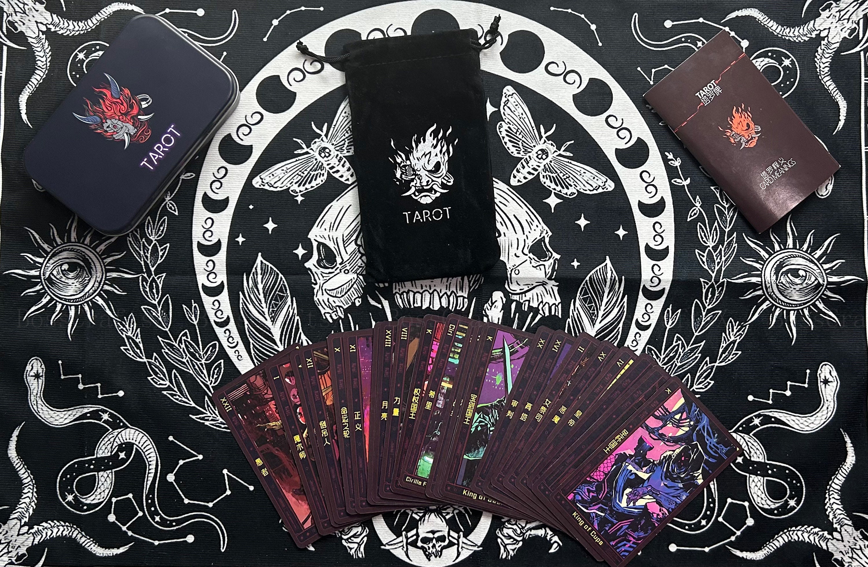 Cyberpunk 2077 Tarot Cards,cyberpunk Phantom Liberty Tarot Cards,purple