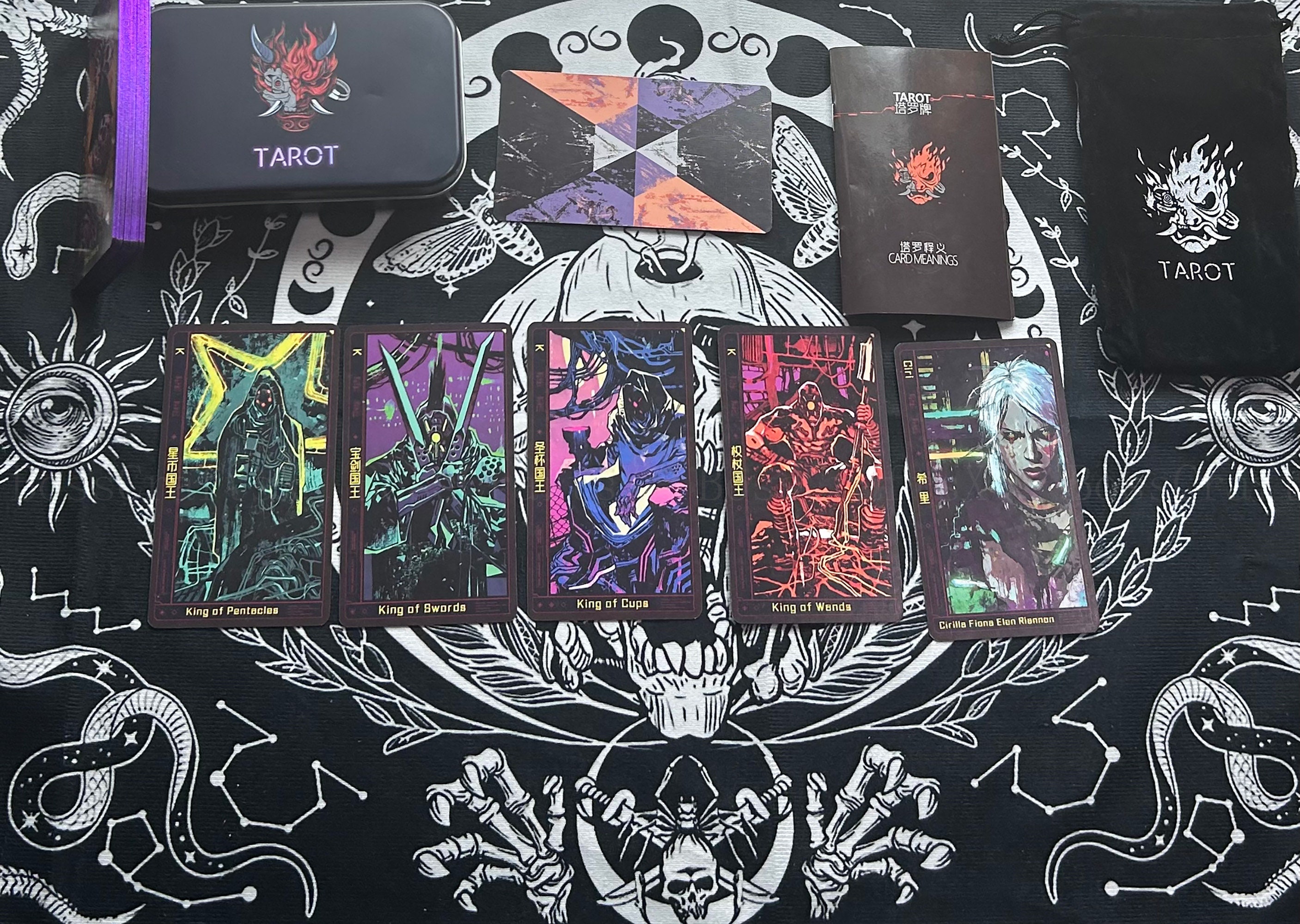 Cyberpunk 2077 Tarot Cards,cyberpunk Phantom Liberty Tarot Cards,purple
