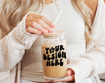 16 oz Glass Can Mockup| Beer Can Glass Mockup| Glass Can Mockup