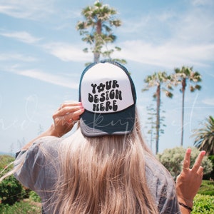 Black Foam Cap Mockup| Otto Cap Mockup| Beach Mockup| Trucker Cap Mockup