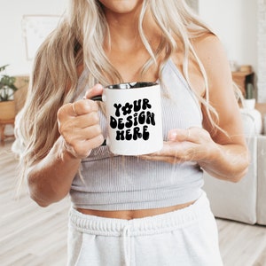 11 oz White Mug With Black Handle Mockup| 11 oz White Mug Mockup