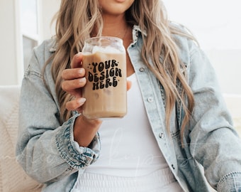Glass Can Mockup| 16 oz Glass Can Mockup| Beer Can Glass Mockup| Glass Can Mockup| Libbey Glass Mockup