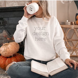 18000 Sweater Mockup| Gildan 18000 Mockup| Fall Sweater Mockup| Halloween Mockup| Model Mockups|