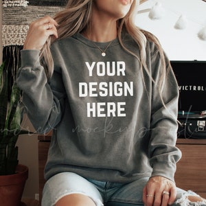 Pepper Comfort Colors 1566 Mockup| Comfort Colors Sweatshirt Mockup