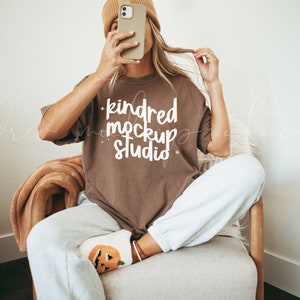 Espresso Comfort Colors 1717 T-Shirt Mockup| Oversized Mockup| Comfort Colors T-shirt Mockup| POD Mockup| Halloween Mockup| Fall mockup