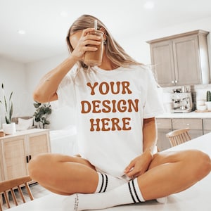 White Comfort Colors 1717 T-Shirt Mockup| Oversized Mockup| Comfort Colors T-shirt Mockup