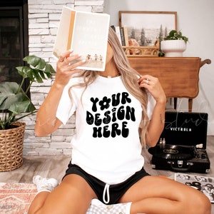 White Comfort Colors 1717 T-Shirt Mockup| Comfort Colors T-shirt Mockup| Trendy Mockups