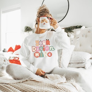 Gildan 18000 Mockup White| Christmas Mockup| Gildan Mockup| Sweatshirt Mockup