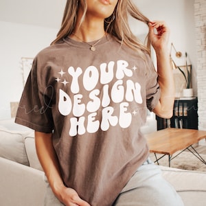 Espresso Comfort Colors 1717 T-Shirt Mockup| Oversized Mockup| Comfort Colors T-shirt Mockup| Print On Demand Mockup