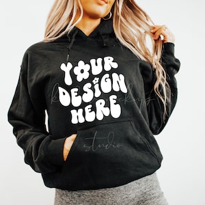 Gildan 18500 Hoodie Mockup| G185 Black Mockup| Gildan 18500 Hoodie Sweatshirt Mockup