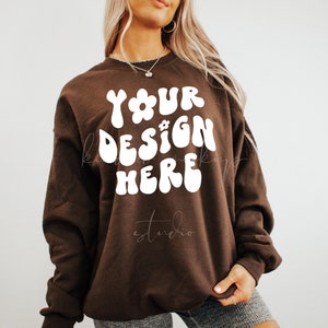 Gildan 18000 Mockup| 18000 Gildan Mockup Dark Chocolate