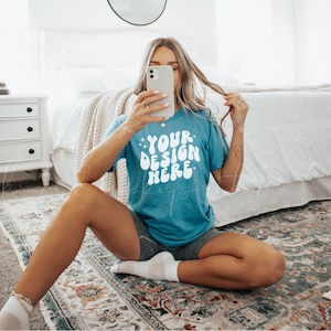Bella Canvas Heather Aqua 3001 T-Shirt Mockup| Bella Canvas Mockup| Bella Canvas 3001 Mockup| POD Mockup| Print On Demand