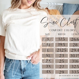 Comfort Colors 1717 Size Chart| Comfort Colors Size Chart