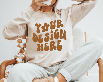 Gildan 18000 Mockup| 18000 Sand Gildan Mockup| Fall Mockup