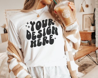 Bella Canvas Mockup| White Bella Canvas 3001 Mockup| Fall Mockup| White T-shirt Mockup| Bella & Canvas 3001 Mockup| Print On Demand Mockup