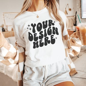White Comfort Colors 1717 T-Shirt Mockup| Comfort Colors T-shirt Mockup| Comfort Colors Mockups| POD Mockups| Aesthetic Mockup