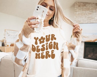 Ivory Comfort Colors 1717 T-Shirt Mockup| Comfort Colors T-shirt Mockup| Trendy Mockups