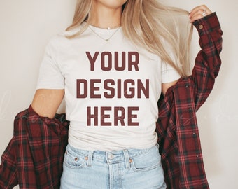 Bella Canvas Mockup| Bella & Canvas Mockup Natural| T-shirt Mockup