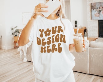 White Comfort Colors 1717 T-Shirt Mockup| Oversized Mockup| Comfort Colors T-shirt Mockup
