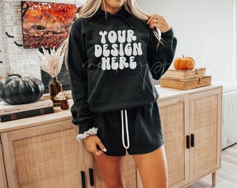 18500 Black Hoodie Mockup| Gildan 18500 Mockup| Halloween Mockups| Fall Mockup