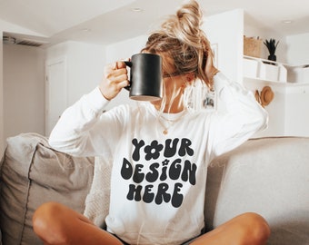 Comfort Colors 6014 Mockup| Comfort Colors Mockup| Comfort Colors Long Sleeve T-Shirt Mockup