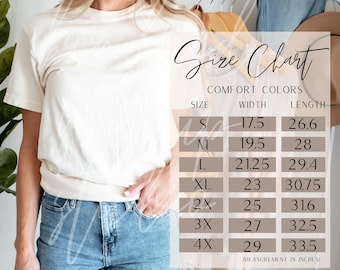 Comfort Colors 1717 Size Chart| Comfort Colors Size Chart