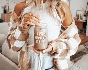 Glass Can Mockup| 16 oz Glass Can Mockup| Beer Can Glass Mockup| Glass Can Mockup| Libbey Glass Mockup